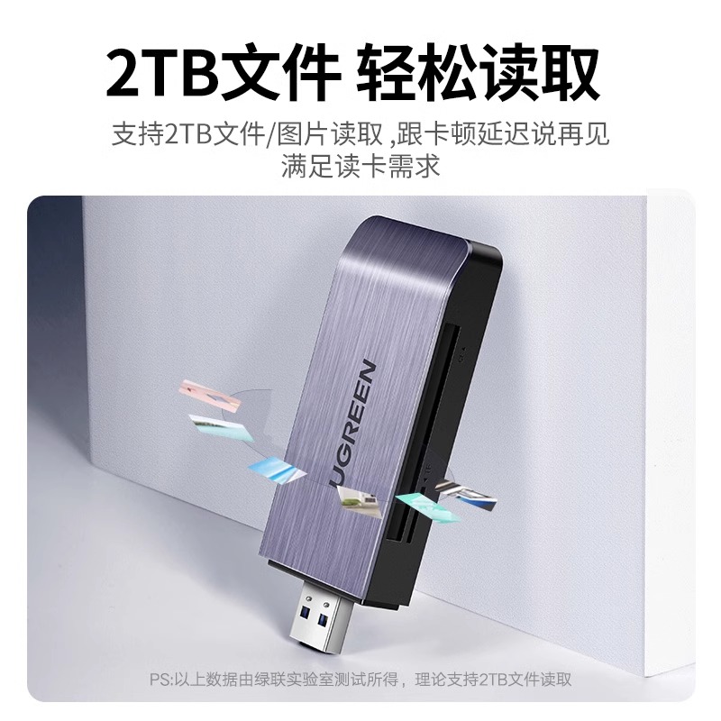 绿联usb3.0高速读卡器四合一多功能转换器sd/cf/tf/ms卡typec手机电脑车载u盘内存通用适用于单反照相机摄影 - 图3