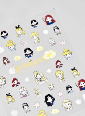 新工艺背胶q版公主饰品美甲贴纸