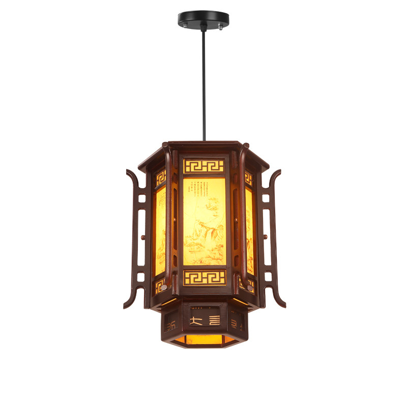 中式仿古小吊灯复古灯笼实木创意茶楼书房过道走廊阳台灯中国风,淘宝优惠券,粉丝福利购,淘宝优惠卷