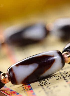 天然西藏玛瑙达洛双虎牙天珠手串女男女款玛瑙玉石手链新款包邮