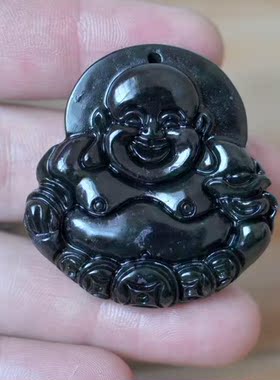 天然佛公蓝田玉挂件吊坠