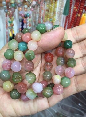 天然盐源玛瑙佛头手链糖果色天然水晶玉石精雕手串男女款饰品手串
