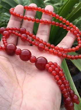 百搭女玛瑙天然玛瑙玉石长款项链