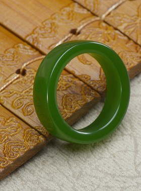 新疆和田玉碧玉指环珠宝碧玉男女