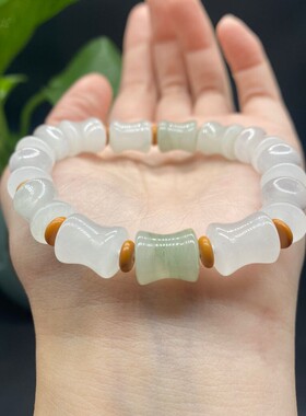 男款天山翠未镶嵌竹节手链