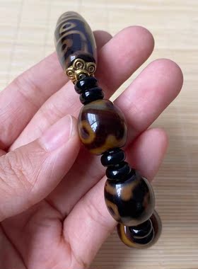 男女款玛瑙九眼天珠手串男女情侣