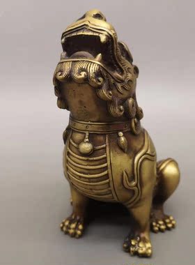 桌面摆件瑞兽独角兽桌面摆件纯铜