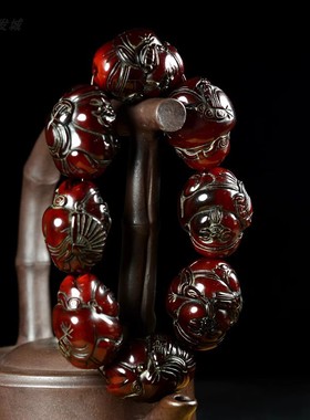 西藏手链佛珠牦牛角八大财神佛珠