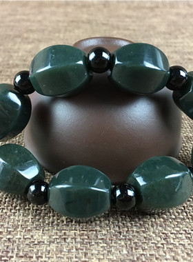 老坑玉石带证书送男友手串