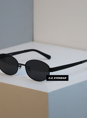 轻奢老钱风复古金丝框高级感墨镜