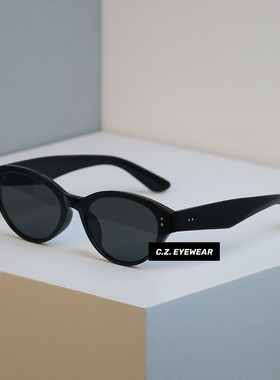 韩版复古猫眼超酷街拍素颜墨镜