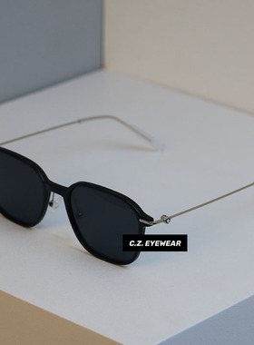 韩版超轻内敛淡茶色细边墨镜