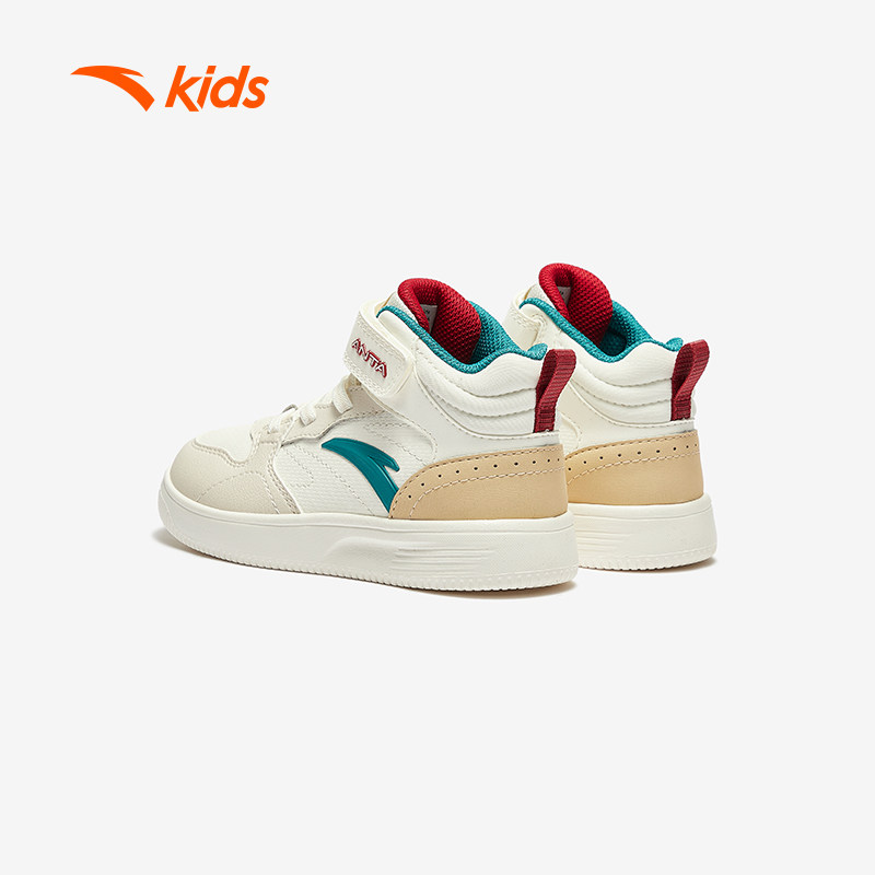 安踏儿童男女小童板鞋2025冬季新款舒适防滑耐磨儿童高帮休闲板鞋,淘宝优惠券,粉丝福利购,淘宝优惠卷