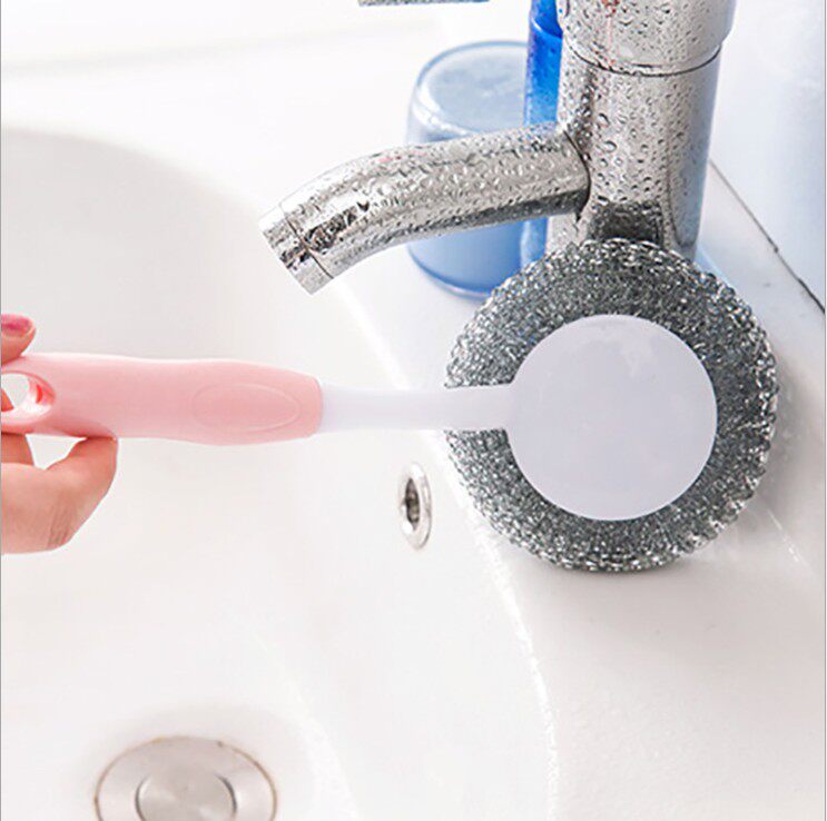 厨房长手柄钢丝球 带柄不生锈球刷去污不沾油厨房小工具清洁球,淘宝优惠券,粉丝福利购,淘宝优惠卷