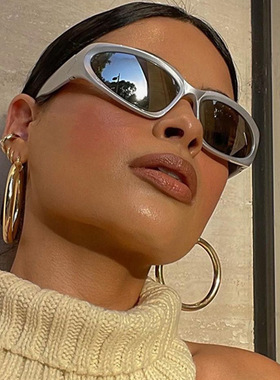 新款欧美y2k潮流运动太阳镜时尚街拍小框凹造型墨镜