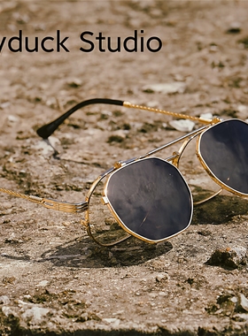 蒸汽朋克双层翻盖墨镜男款