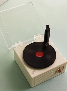 永生花留声机高端轻奢蓝牙音响旋转留声机DIY花器精致花艺摆件