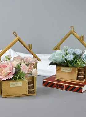 创意木制悬挂装饰壁挂花盆花篮DIY家居客厅墙上装饰花挂件简约