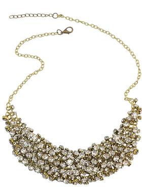 欧美时尚金色尖锥链条项链女