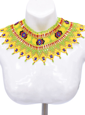 新款民族风彩色珠子项链女