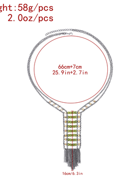 新款欧美绿色串珠项链复古