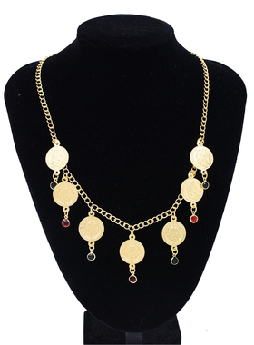 金色民族风流苏发饰项链两用