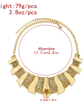 新款复古镂空几何项链女