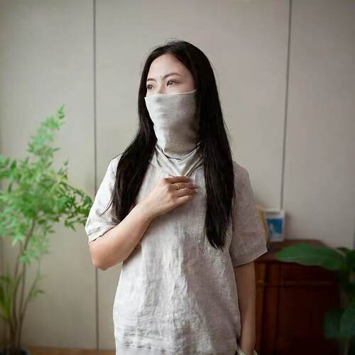 QM五一福利汉麻透气户外透气防晒面纱面罩（拍一发二） - 图2