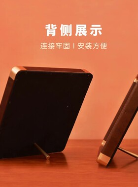 蜀绣熊猫手工小铜色边框摆件