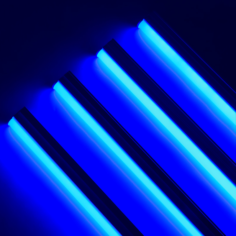 蓝色灯管t5t8光管KTV氛围长条led一体酒吧补光霓虹线条形线型灯带