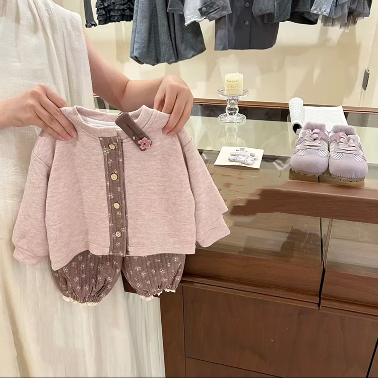 女童冬季套装2025新款女宝宝秋冬季加棉加厚洋气复古碎花两件套潮,淘宝优惠券,粉丝福利购,淘宝优惠卷