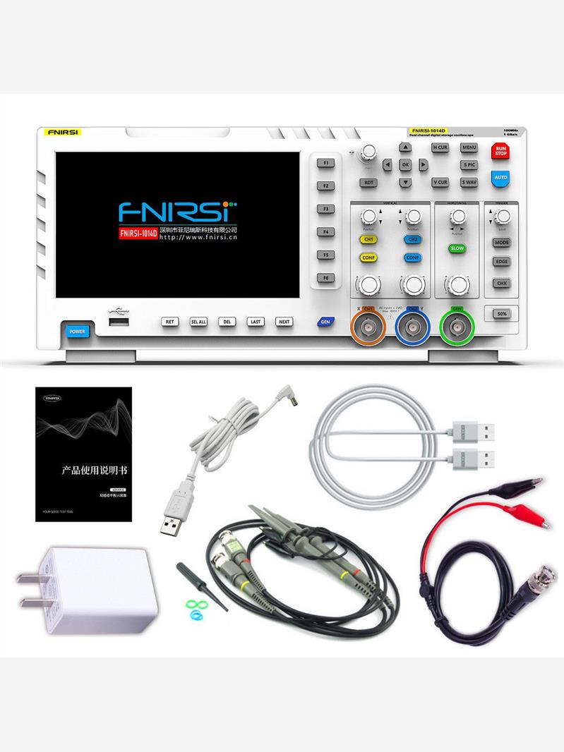 数字FNIRSI示波器样FNIR合SI-1014D器双通道100M带宽1GS采信号发-图3