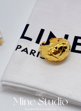 Mine Studio｜ins风小众设计感编织拉丝工艺饱满戒指宽戒指高级感