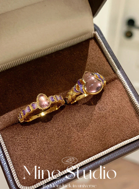 Mine Studio｜爆款紫气东来紫晶葫芦戒指新中式精致珐琅冰透指环