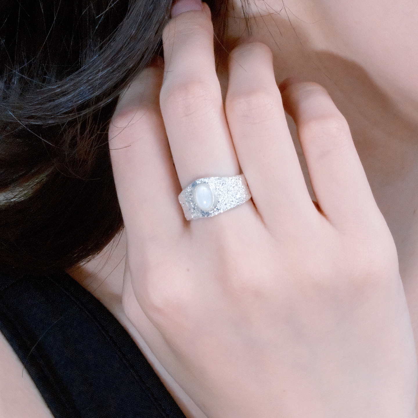 Be your own princess with a moonstone crown ring