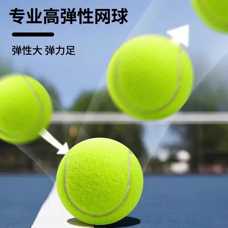 网球初级比赛用训练高弹力耐打球类爱好者练习耐用球化纤宠物球