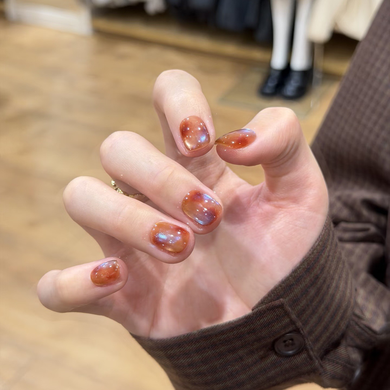 新年款红色晕染穿戴甲短款假指甲贴片高级感小众美甲成品孕妇可用,淘宝优惠券,粉丝福利购,淘宝优惠卷