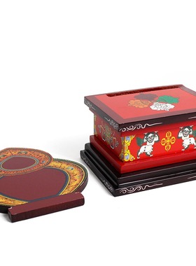 藏式实木彩绘家用供奉佛龛摆件