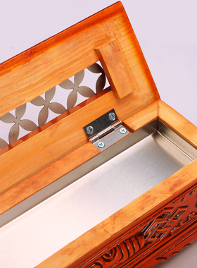 实木天珠雕花线卧香炉橡木薰香炉吉祥供奉香插盒香盒焚香炉摆件