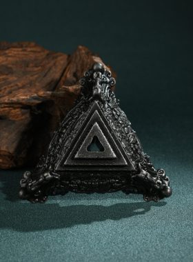 尼泊尔工艺纯铁底座金刚杵法器底座家用佛堂普巴杵金刚橛大象底座