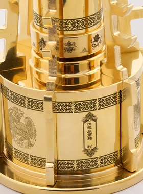 家居黄铜电动转轮状元及第缩微片