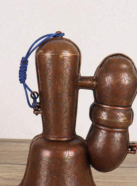 尼泊尔纯手工金刚铃杵套铜盒收纳盒紫铜雕花铃铛包装外盒保护套