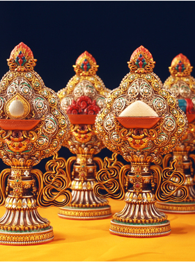 藏式树脂八瑞物吉祥八宝组合摆件