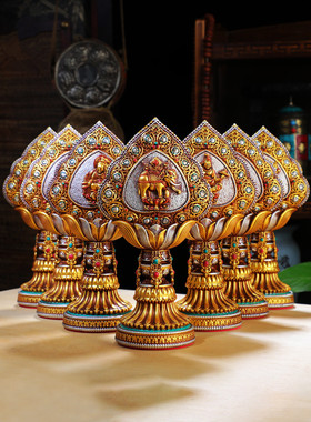 藏式树脂八吉祥七政宝八供摆件