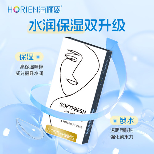 海俪恩隐形近视眼镜润氧半年抛2片水润透明高清透氧官方旗舰店 - 图2