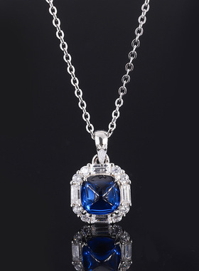 高端珠宝s925银彩宝祖母绿吊坠女