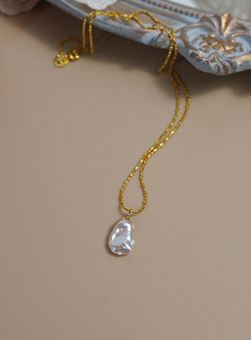 如帆小众轻奢高级感花瓣巴洛克珍珠珠链项链925纯银锁骨链女41075