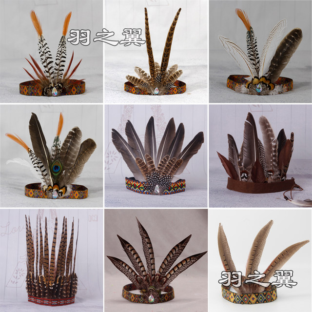 ການຂົນສົ່ງຟຣີອິນເດຍ headdress feather African exaggerated headband savage headwear ເດັກນ້ອຍ props ຂັ້ນຕອນຂອງການຖ່າຍຮູບ