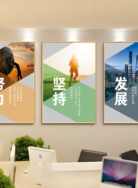 新款企业文化墙装饰画单位办公室前台会议室墙面挂画宣传墙贴海报
