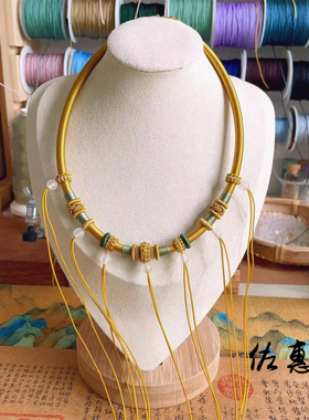 宝宝项圈儿童满月周岁礼抓周吊坠挂绳手工编绳中式多挂绳项链百搭